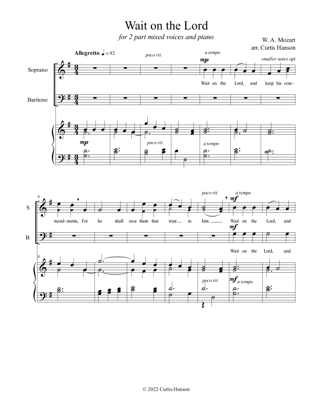 Wait on the Lord (SB) (arr. Curtis Hanson)
