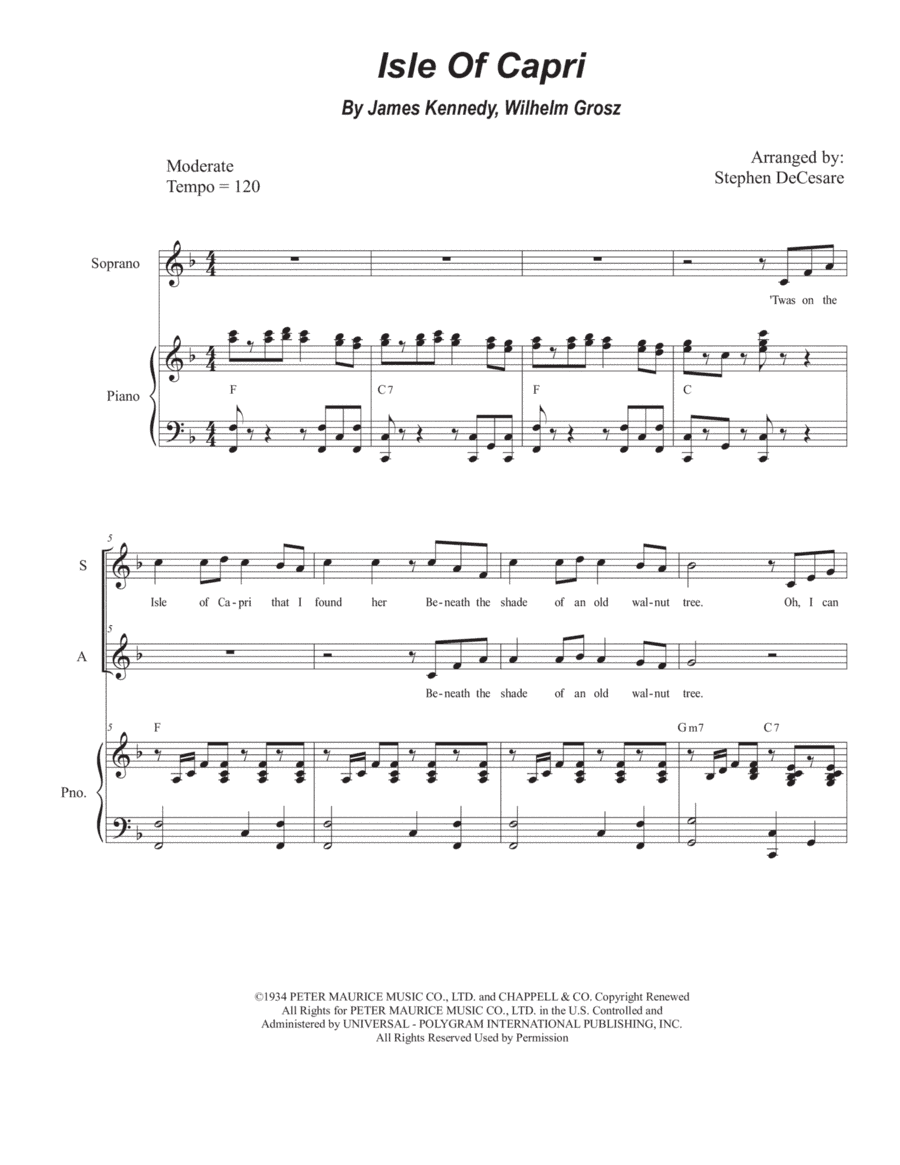 Isle Of Capri (arr. Stephen DeCesare)