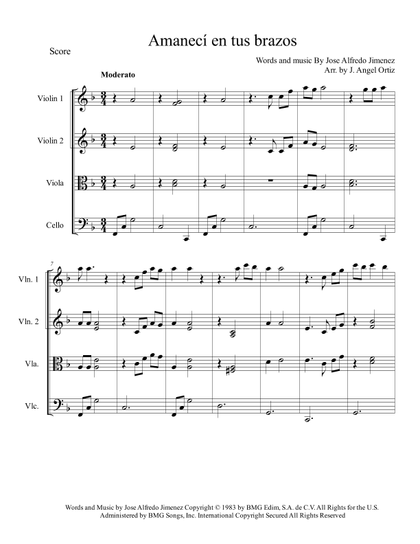 Amaneci En Tus Brazos (arr. José angel Ortiz ramirez)