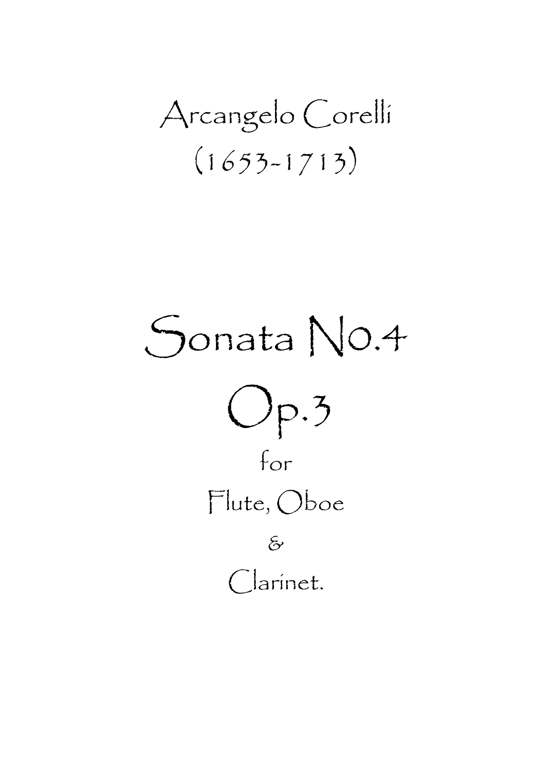 Sonata No.4 Op.3 (arr. Spence Bundy)