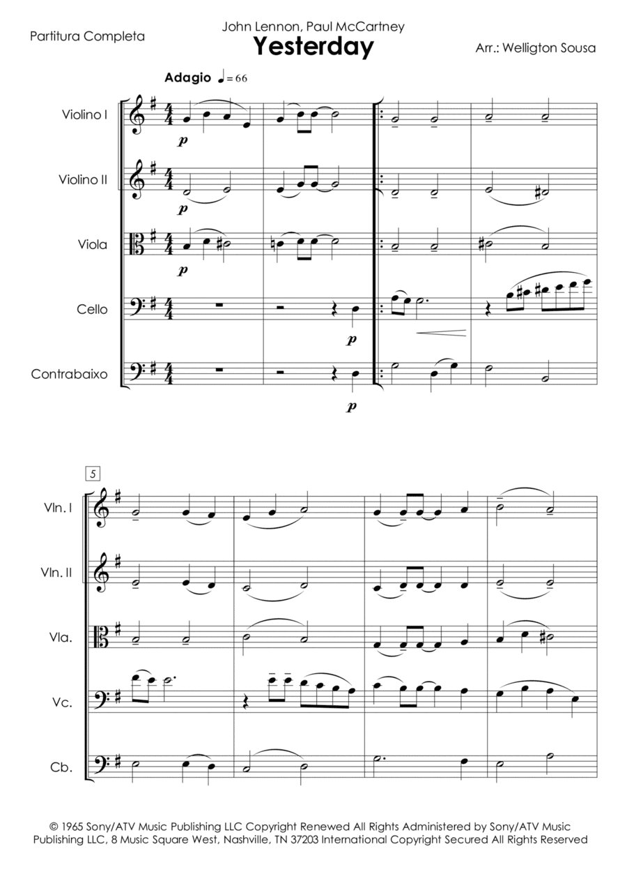 Yesterday (arr. Jose Welligton Sousa de Castro)