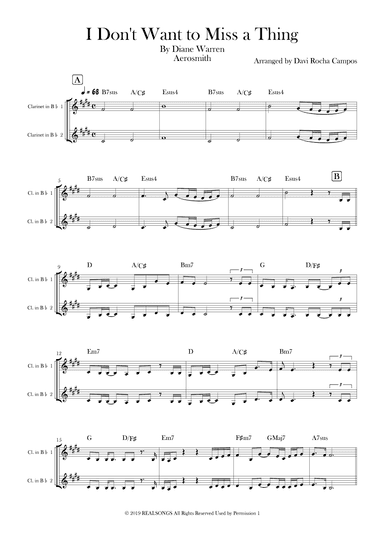 I Don't Want To Miss A Thing (arr. Davi Rocha Campos)