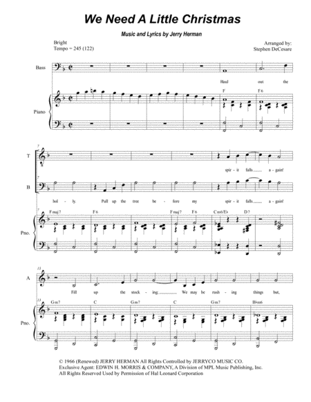 We Need A Little Christmas (arr. Stephen DeCesare)