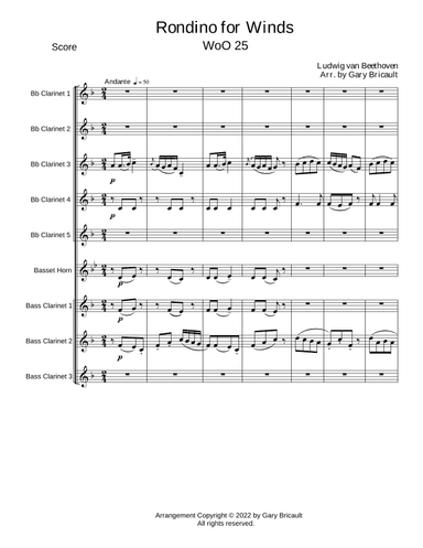 Rondino for Winds - WoO 25 (arr. Gary Bricault)