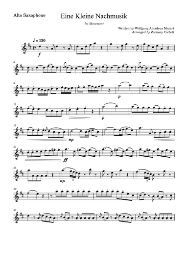 Eine Kleine Nachtmusik, 1st Movement (arr. Zachary Corbett)