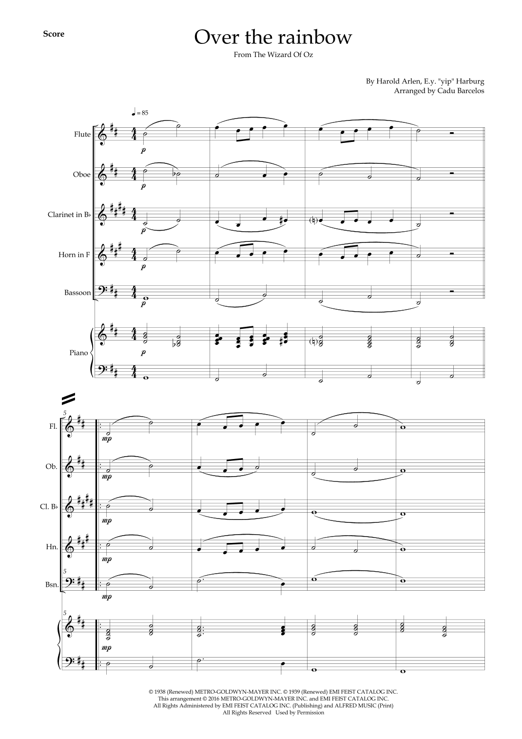 Over The Rainbow (arr. Cadu Barcelos)