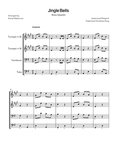 Jingle Bells (for brass quartet) (arr. Daniel Nakamura)
