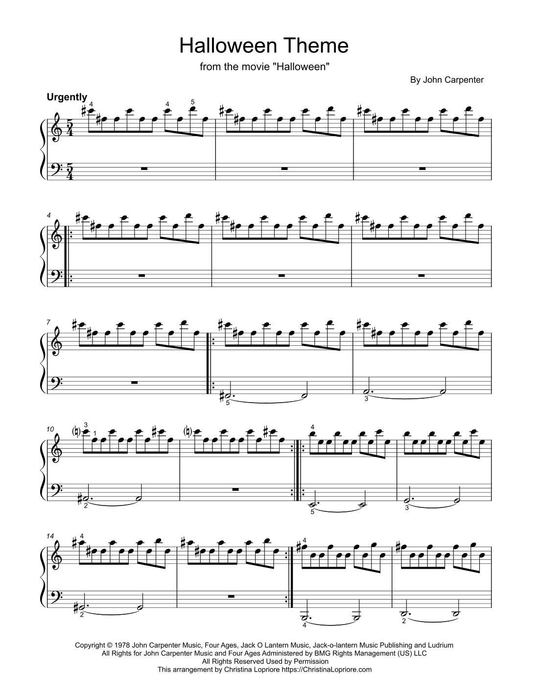 Halloween Theme (arr. Christina Lopriore)