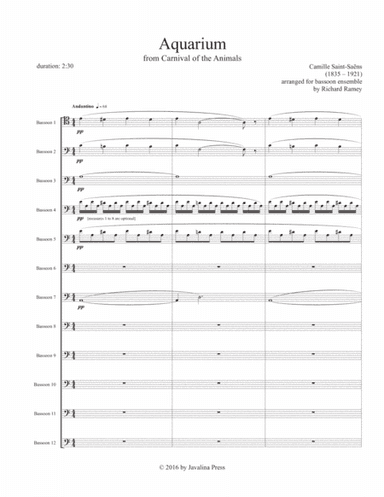 Aquarium (from Carnival of the Animals) (arr. Richard Ramey)
