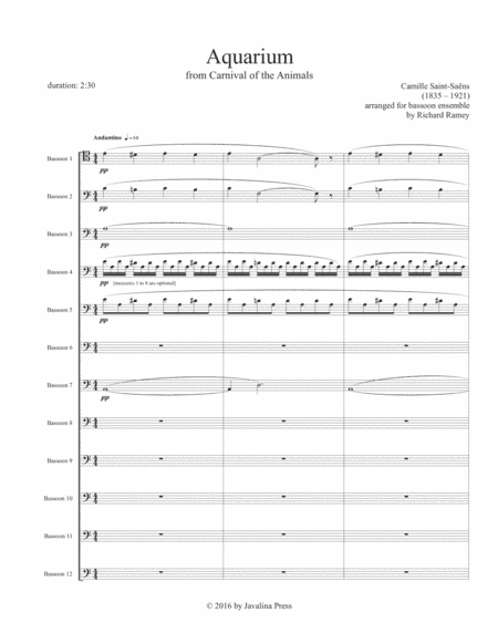 Aquarium (from Carnival of the Animals) (arr. Richard Ramey)