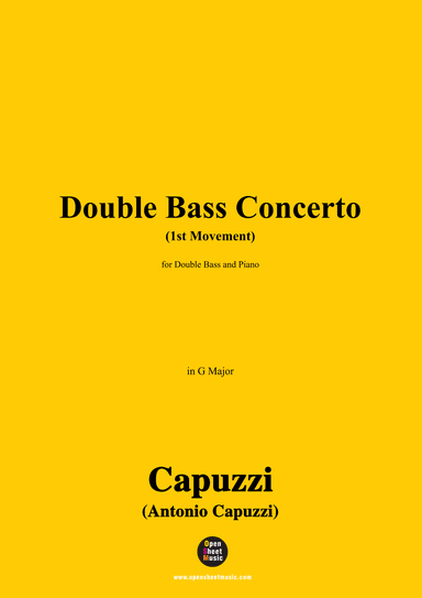Capuzzi-Double Bass Concerto(1st Movement),in G Major,for Double Bass and Piano (arr. Open Cloud)