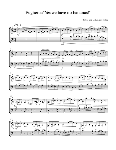 Banana (Yes we have no...)  Fughana for trumpet and trombone (arr. Paul Taylor (fugue writer))