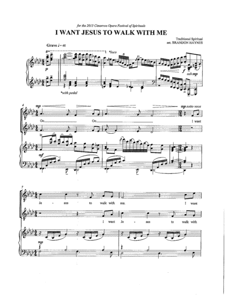 I Want Jesus to Walk With Me (arr. Brandon Haynes)