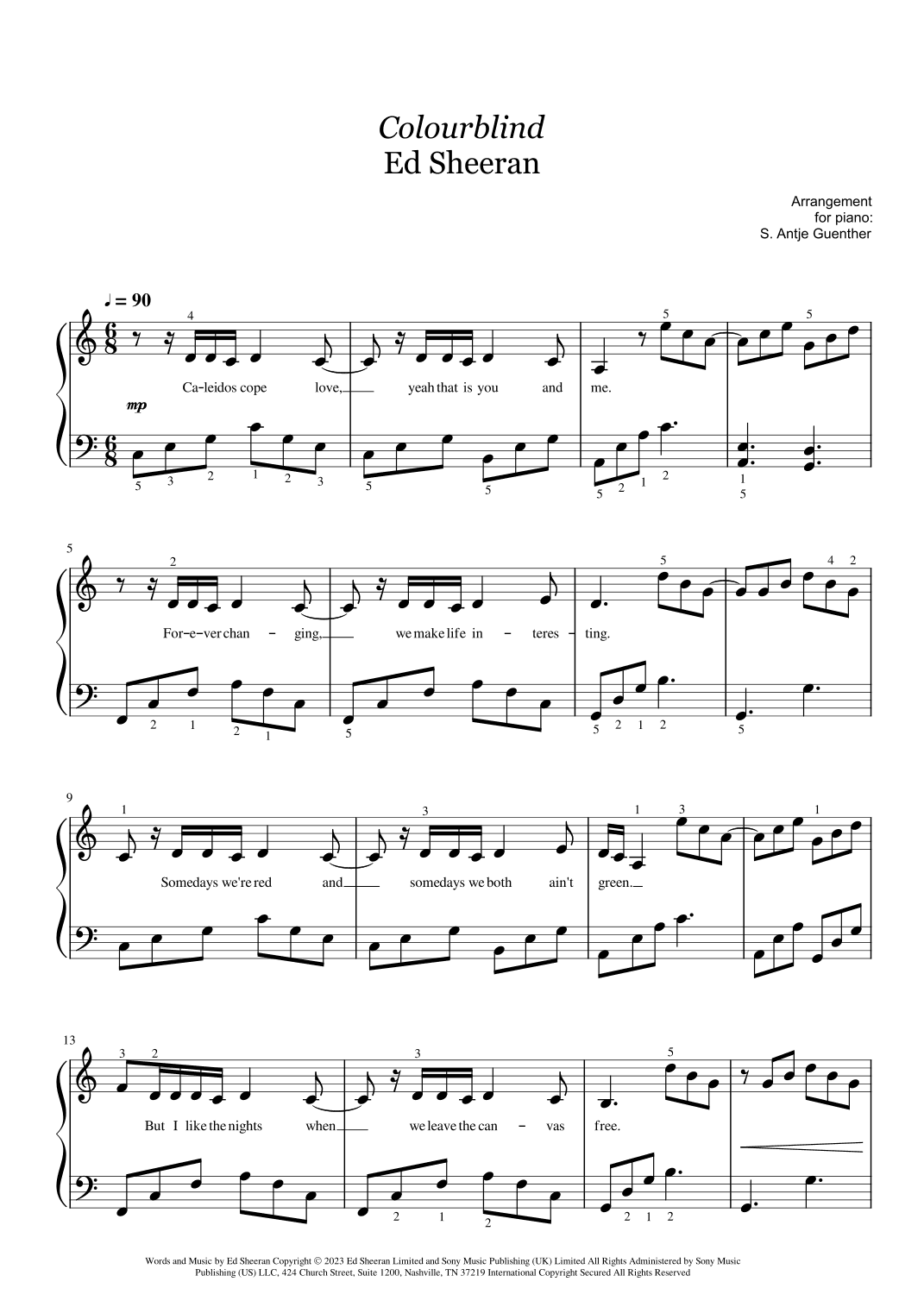 Colourblind (arr. Antje Günther)