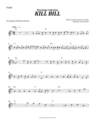 Kill Bill (arr. Guillaume Martin)