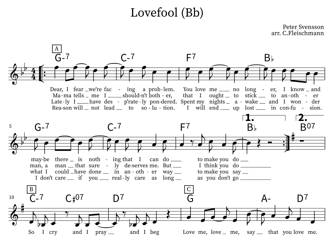 Lovefool (arr. Christoph Fleischmann)