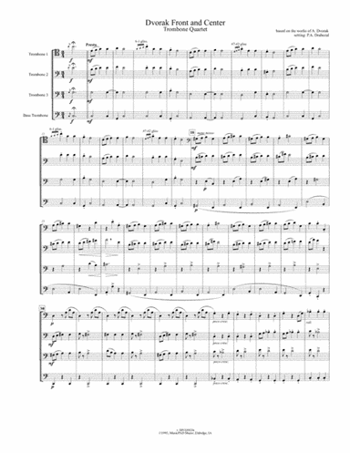 Dvorak Front and Center (Medley of A. Dvorak Pieces) for TROMBONE QUARTET (arr. P.A. Drahozal)