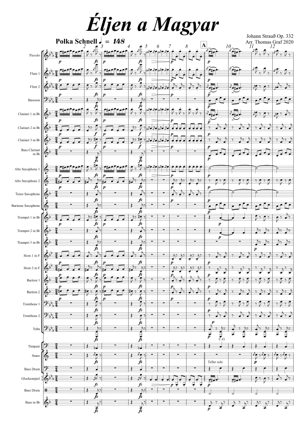 Éljen a Magyar - Johann Strauss - Concert Band (arr. Thomas Graf)