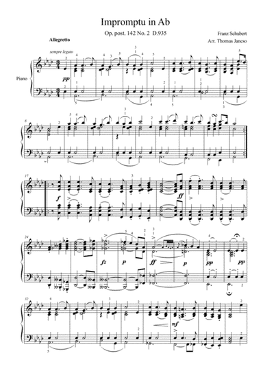 Impromptu Op.142 No 2 (arr. Thomas Jancso)