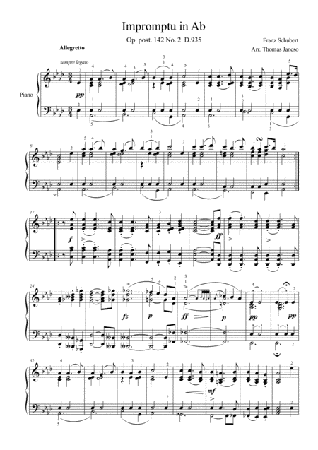 Impromptu Op.142 No 2 (arr. Thomas Jancso)