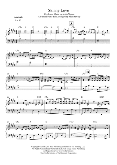 Skinny Love (arr. Rick Barclay)