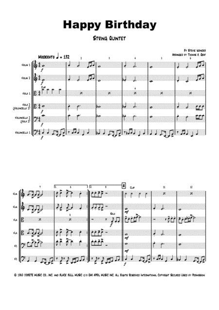Happy Birthday (arr. Thomas Graf)