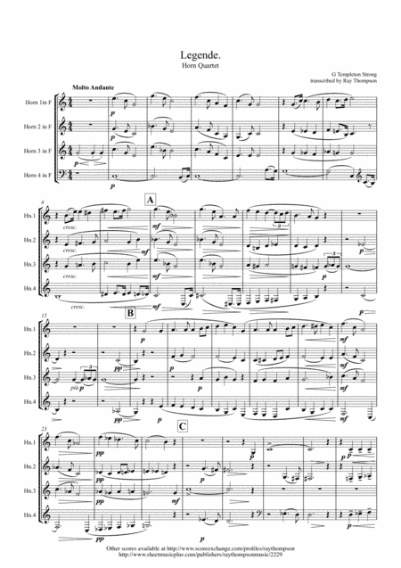 Templeton - Strong: Legende - horn quartet (arr. Ray Thompson)