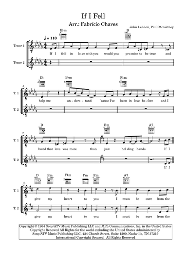 If I Fell (arr. Fabrício Chaves)