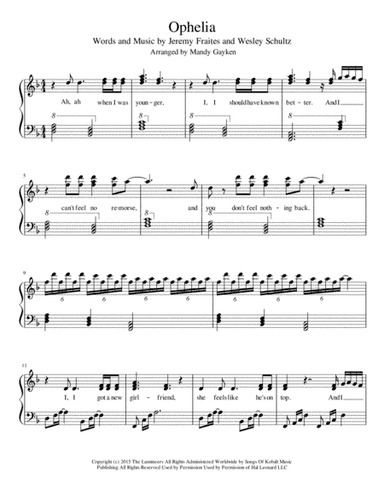 Ophelia (arr. Mandy Gayken)