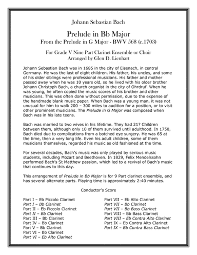 Prelude in Bb Major (Clarinets) (arr. Glen D. Lienhart)