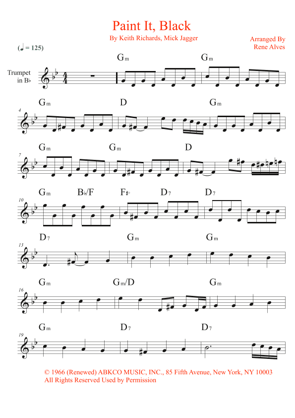 Paint It, Black (arr. Rene Alves)