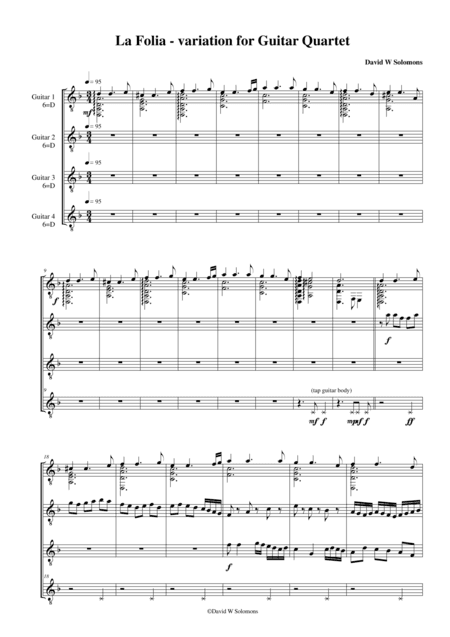 La Folia Variation for Guitar Quartet (arr. David Warin Solomons)