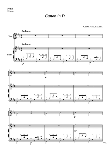 Canon in D For Flute And Piano (arr. Cássio Silva Chaves)