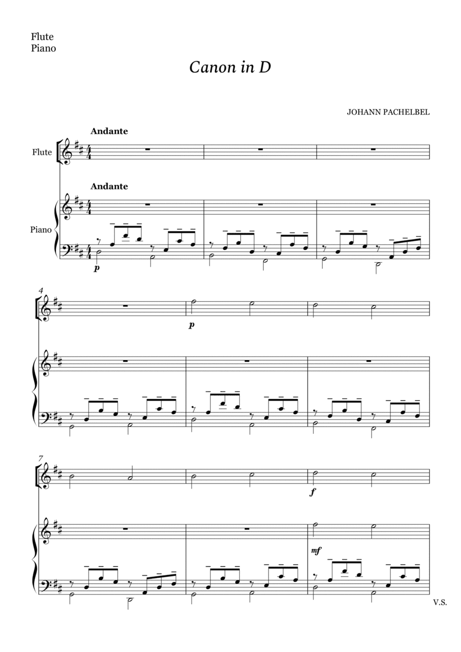 Canon in D For Flute And Piano (arr. Cássio Silva Chaves)