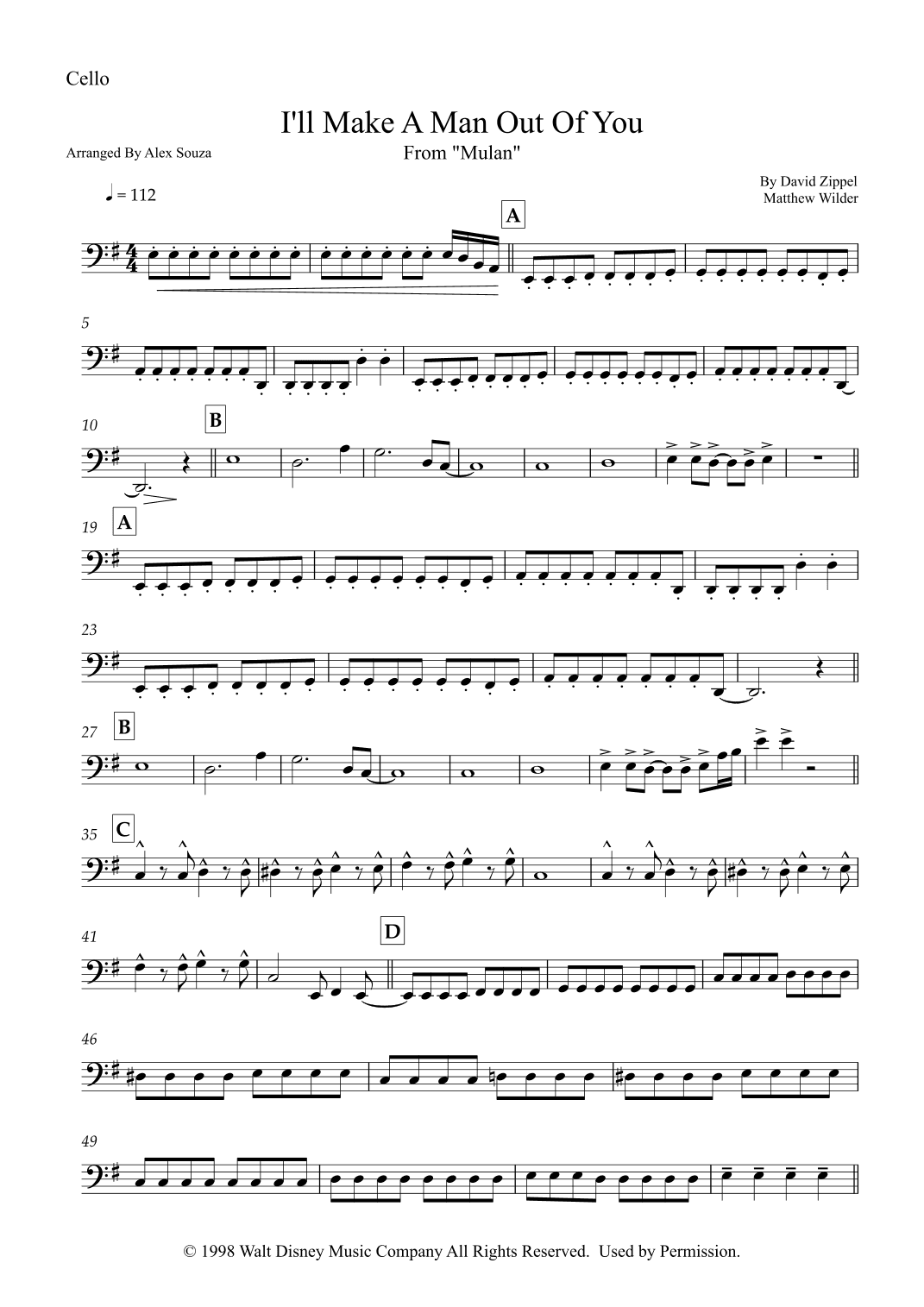 I'll Make A Man Out Of You (arr. Alex Souza)