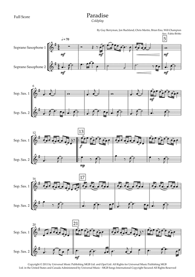 Paradise (arr. Fabio Britto)