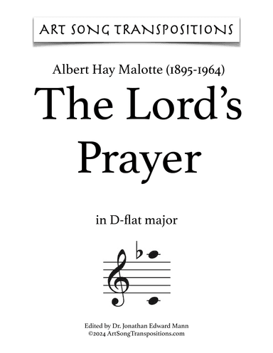 The Lord's Prayer (arr. ArtSongTranspositions.com)