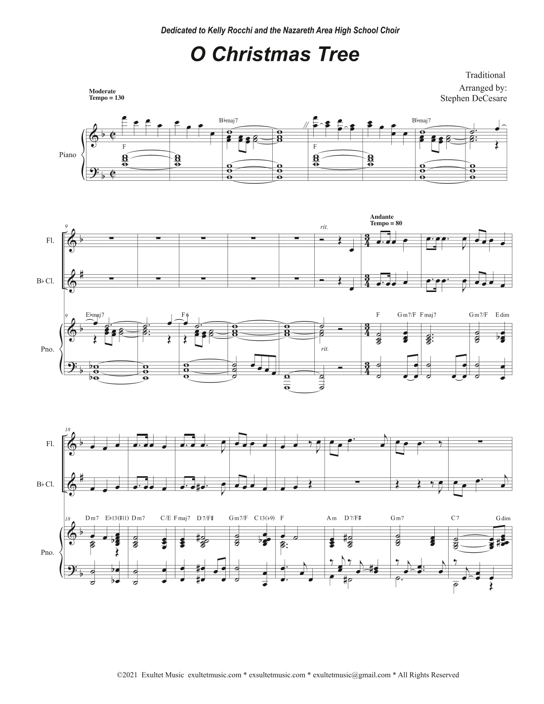 O Christmas Tree (Duet for Flute and Bb-Clarinet) (arr. Stephen DeCesare)
