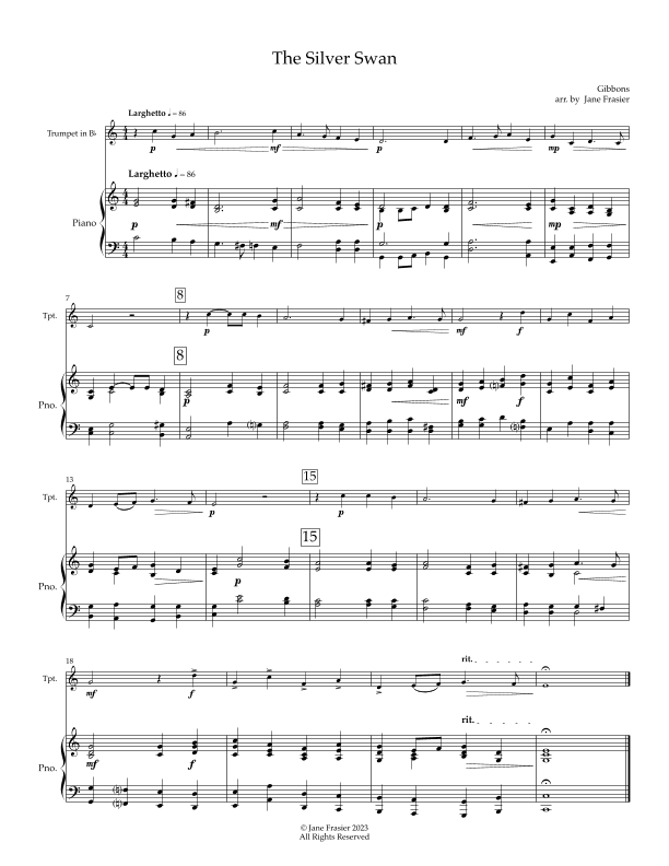 The Silver Swan (arr. Jane Frasier)