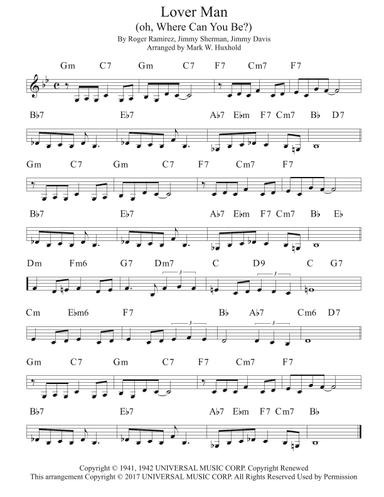 Lover Man (oh, Where Can You Be?) (arr. Mark W. Huxhold)