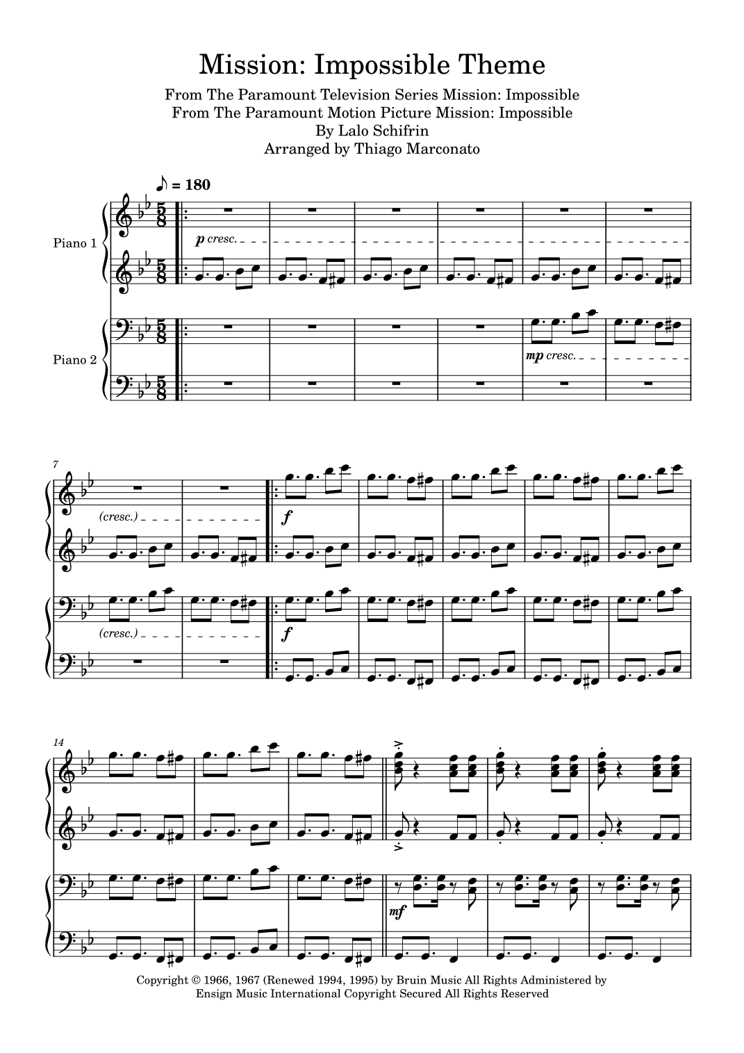 Mission: Impossible Theme (arr. Thiago Marconato)