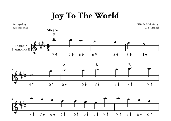 Joy To The World - Harmonica E (arr. Yuri Noronha)