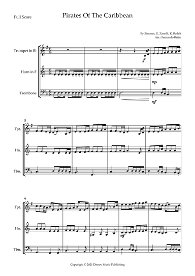 Pirates Of The Caribbean (arr. Fernando Britto)