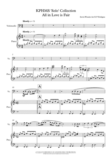 All In Love Is Fair (arr. Kevin P Holdgate)