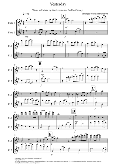 Yesterday (arr. David Burndrett)