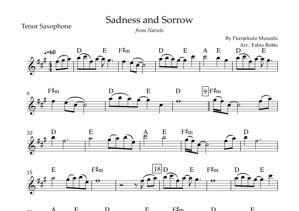 Sadness And Sorrow (arr. Fabio Britto)