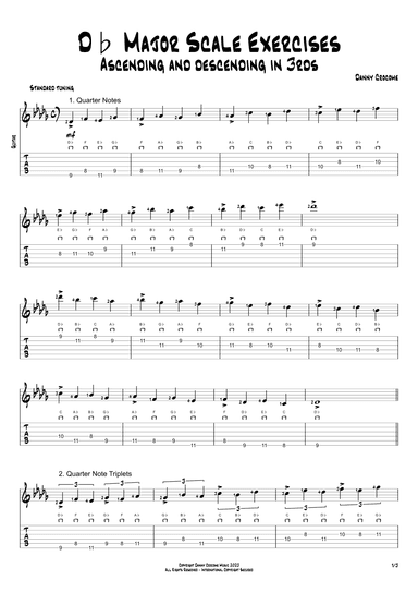 Db Major Scale Exercises - Ascending and Descending in 3rds