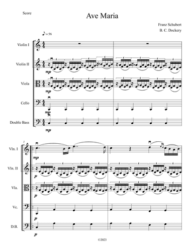 Ave Maria (String Orchestra or Quintet) (arr. B. C. Dockery)