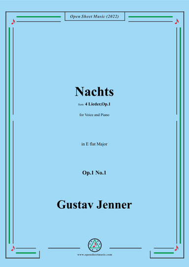 Jenner-Nachts,in E flat Major,Op.1 No.1 (arr. OSM Press)