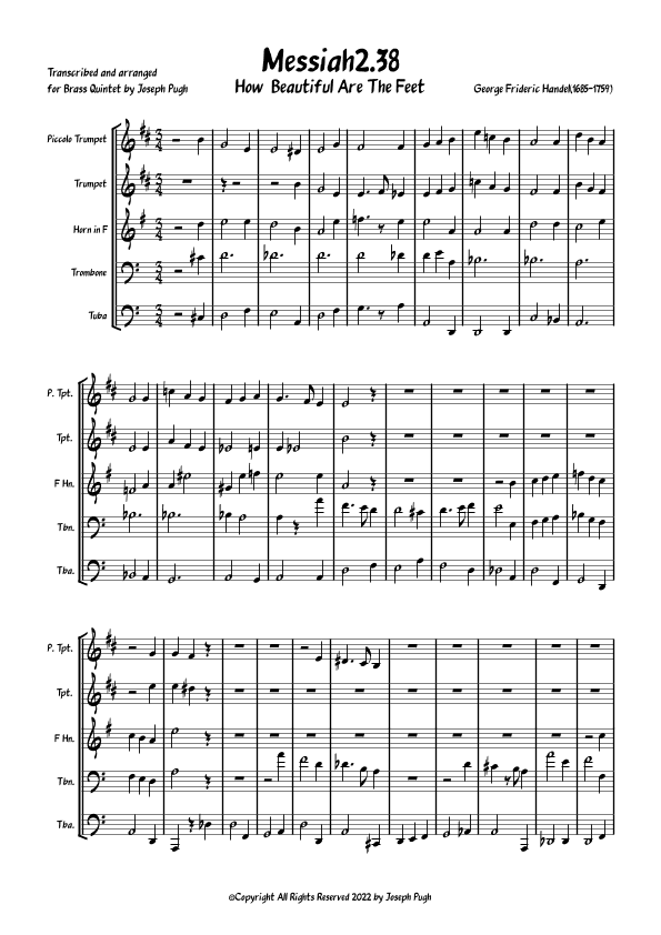 Messiah 2.38 How Beautiful Are The Feet (arr. Joseph Pugh)